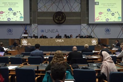 Delegates in a session during the second United Nations Environmental Assembly in Nairobi.