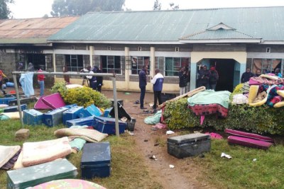A dormitory was razed at Giakaibii High School in Mathira, Nyeri county.