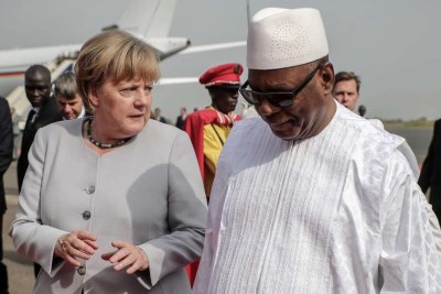 Angela Merkel with president of Mali
