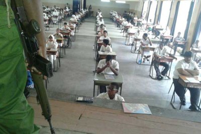 Students of Aga Khan High School in Mombasa ready to start their KCSE exams.