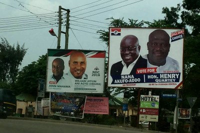 Campaign billboards in Accra
