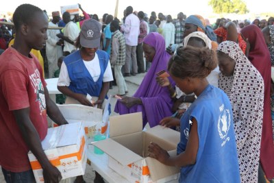 Ngala, Etat de Borno: Plus d’un million de personnes ont reçu une aide alimentaire vitale ou un soutien nutritif de la part du PAM dans le nord-est du Nigéria en décembre 2016.