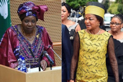 Left: Nkosazana Dlamini-Zuma. Right: ANC National Chairperson, Baleka Mbete.