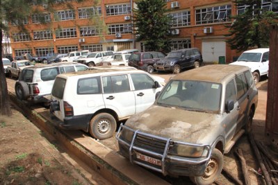 A file photo of government vehicles wasting away in a parking yard.