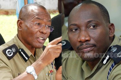 From left, Interpol boss Asan Kasingye and slain Andrew Felix Kaweesi, right.
