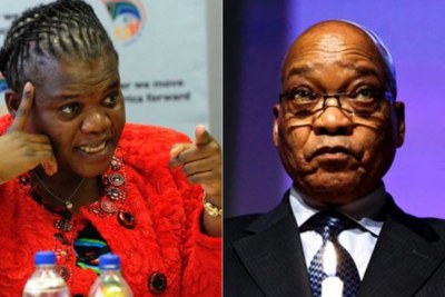 Left: Communications Minister Faith Muthambi. Right: President Jacob Zuma.