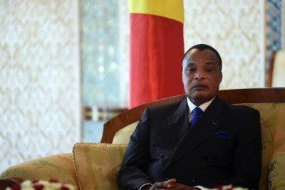 Le président congolais Denis Sassou-Nguesso lors de son arrivée à Alger, le 27 mars 2017.