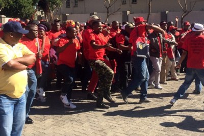South African Federation of Trade Unions SAFTU -  Workers danced and sang freedom songs outside the congress hall.