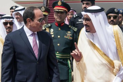 Le président Abdel Fattah al-Sissi a été reçu par le roi Salman, à Riyad, le 23 avril 2017.