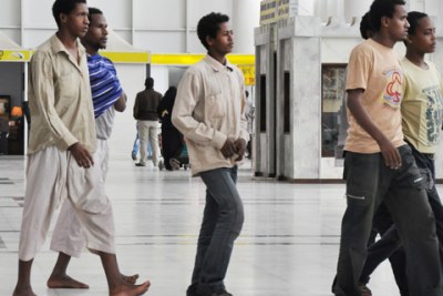 Bole International Airport started receiving Ethiopians who are leaving Saudi Arabia after the country decided to remove illegal migrants who have not regularised their status (file photo).