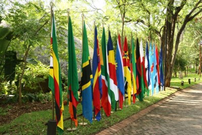 SADC countries flags.