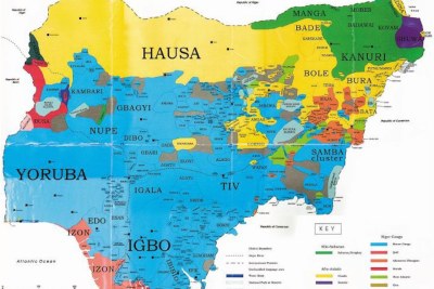Ethnic map of Nigeria.