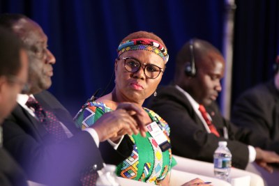 Lindiwe Zulu, Minister of Small Business Development, Republic of South Africa at the opening ministerial session of the U.S.-Africa Business Summit held in Washington, DC, July 13-16.