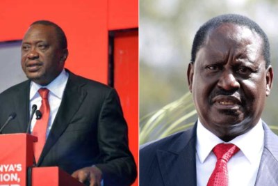 President Uhuru Kenyatta (left) and National Super Alliance leader Raila Odinga.