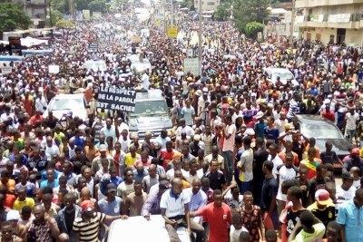 Marche de l'opposition guinéenne ce mercredi 02 août 2017, contre un troisième mandat de Alpha Condé.
