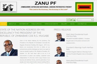 The Zanu-PF website.