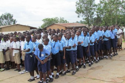 Pupils from GS Nyagatare ahead of the national exams.
