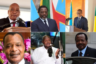 South Africa's President Jacob Zuma, DR Congo's Joseph Kabila, Rwanda's President Paul Kagame, Congo Brazzaville's President Dennis Sassou-Nguesso, Uganda's Yoweri Museveni and Cameroon's Paul Biya.