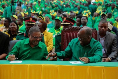 President John Magufuli at the the ruling party's 9th General Congress in Dodoma.