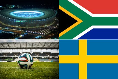 Cape Town Stadium, South African flag, Swedish flag (file photo).