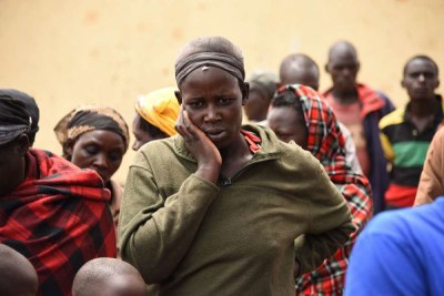 Mt Elgon residents who fled the attacks and took refuge at Kapkirongo Primary School in Bungoma County on February 28, 2018.