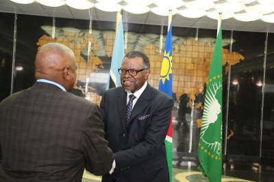 Botswana President Mokgweetsi Masisi during his courtesy visit to Namibia.