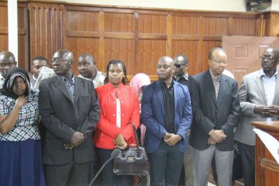 National Youth Service graft suspects appear before Nairobi Chief Magistrate in 2016.