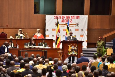 President Yoweri Museveni delivers his State of the Nation address.