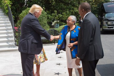 Presidents Donald Trump and Uhuru Kenyatta with First Ladies Melania Trump and Margaret Kenyatta.