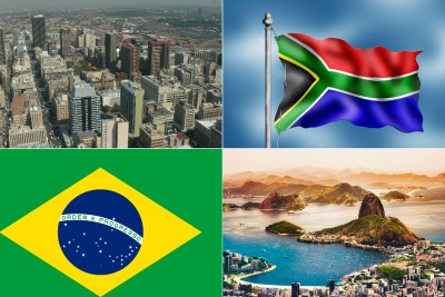 Johannesburg, South Africa, top and Rio de Janeiro, Brazil, bottom
