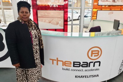 Fezeka Mavuso in the Bandwidth Barn, a hub for entrepreneurs in Khayelitsha.