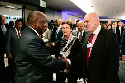 President Cyril Ramaphosa arrives at 2019 World Economic Forum on Africa breakfast in Cape Town on September 4, 2019. The breakfast was hosted by Brand South Africa.