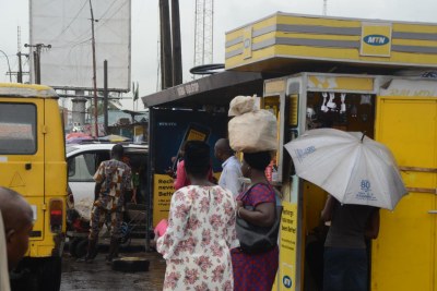 An MTN-branded bus stop in Lagos (file photo).