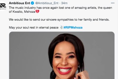 Ambitiouz_Ent pays tribute to Mshoza.