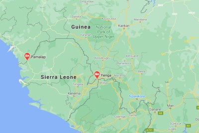 Sierra Leone-Guinea border map (screenshot).