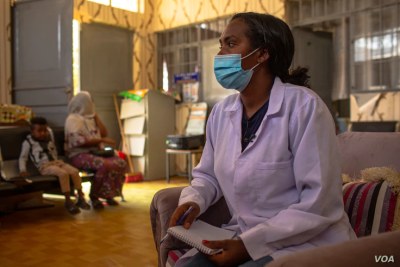 Mihira Redae, a social worker at Ayder Referral Hospital in Mekelle, Ethiopia, helps rape victims to seek treatment for wounds, diseases, and psychological trauma, June 8, 2021.