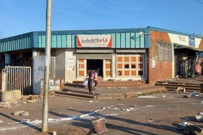 A looted shop in  KwaMashu, KwaZulu-Natal, in July 2021.