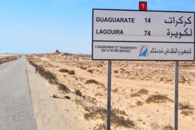 Frontière entre la Mauritanie et le Maroc.