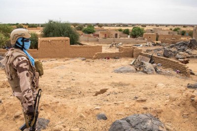 MINUSMA peacekeepers on patrol in Aguelhok, Mali (file photo).