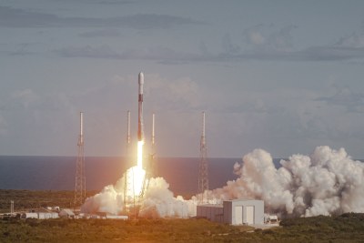 SpaceX's Falcon rocket launches from Cape Canaveral in the U.S. state of Florida on January 13, 2021. The  mission, known as Transporter 3, deployed three South African nano-satellites.