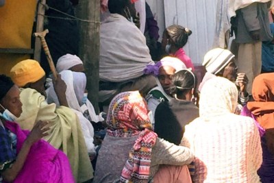 Internally displaced people from Amhara in Addis Ababa (file photo).