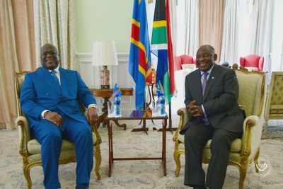 Le président congolais, Félix Tshisekedi et son homologue Cyril Ramaphosa
