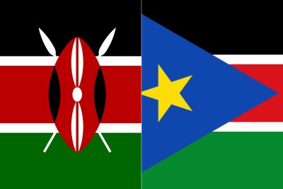Kenya flag, left, South Sudan flag, right (file photo).
