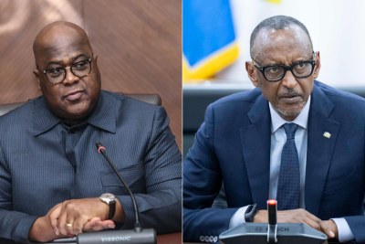 Les Présidents Félix Tshisékédi et Paul Kagame