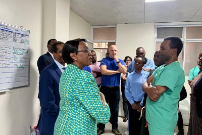 WHO Regional Director for Africa Dr Matshidiso Moeti visiting Marburg outbreak response sites in Kigali.