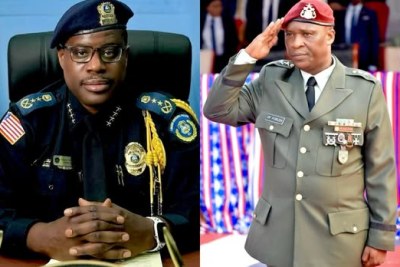 Liberia National Police Inspector General, Gregory Coleman, and the Armed Forces of Liberia Chief of Staff, Davidson F. Forleh.